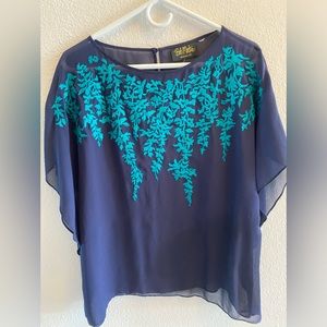 BOB MACKIE Wearable Art Tunic- style Blouse